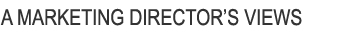 A MARKETING DIRECTOR&rsquo;S VIEWS