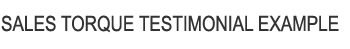SALES TORQUE TESTIMONIAL EXAMPLE